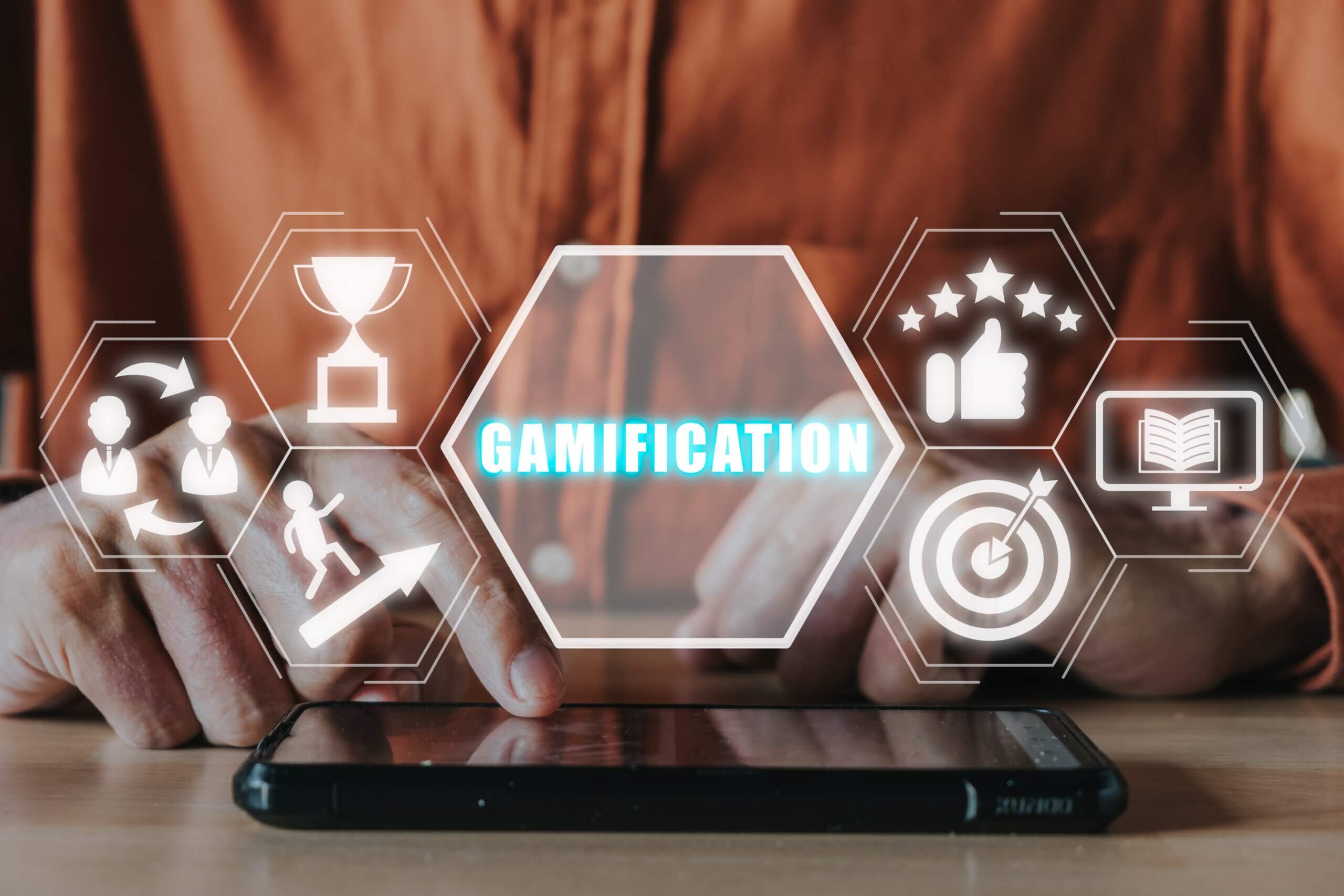 Person working on gamification in IT recruitment on their phone